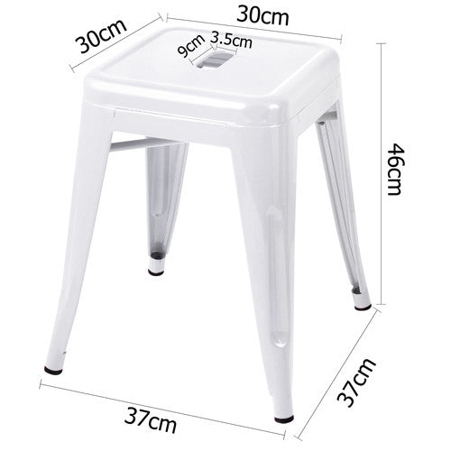 Set of 4 Replica Tolix Kitchen Bar Stool 46cm White