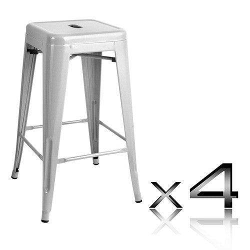 Set of 4 Replica Tolix Kitchen Bar Stool 66cm Metal