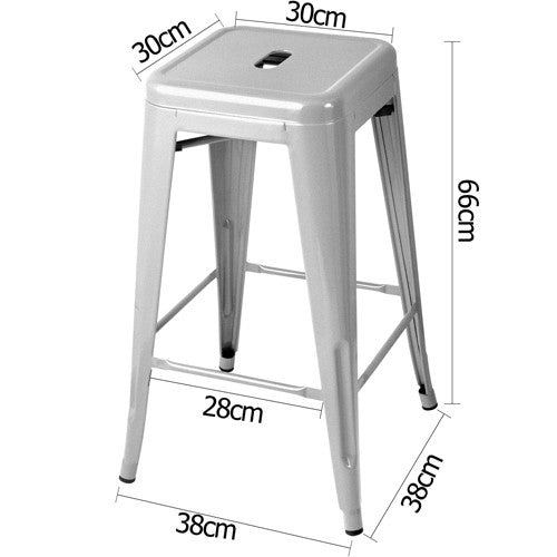 Set of 4 Replica Tolix Kitchen Bar Stool 66cm Metal