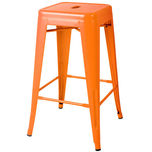 Set of 4 Replica Tolix Kitchen Bar Stool 66cm Orange