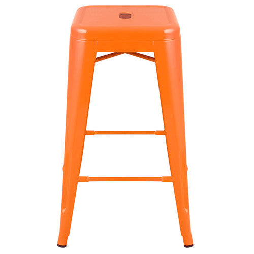 Set of 4 Replica Tolix Kitchen Bar Stool 66cm Orange