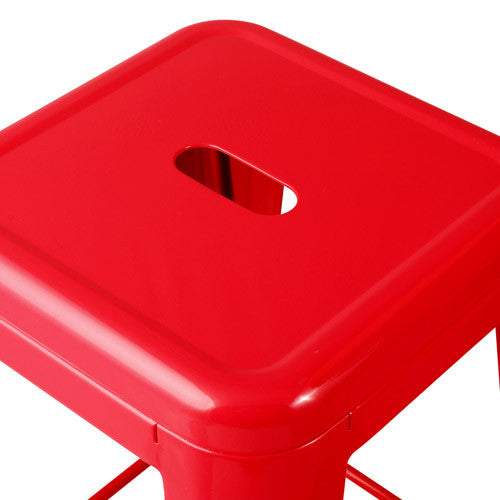 Set of 4 Replica Tolix Kitchen Bar Stool 66cm Red