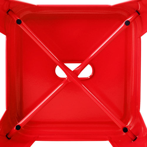 Set of 4 Replica Tolix Kitchen Bar Stool 66cm Red