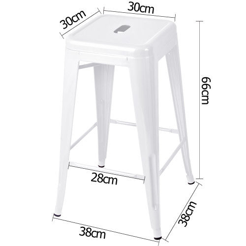 Set of 4 Replica Tolix Kitchen Bar Stool 66cm White