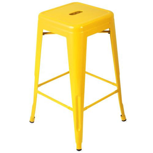 Set of 4 Replica Tolix Kitchen Bar Stool 66cm Yellow