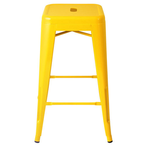 Set of 4 Replica Tolix Kitchen Bar Stool 66cm Yellow
