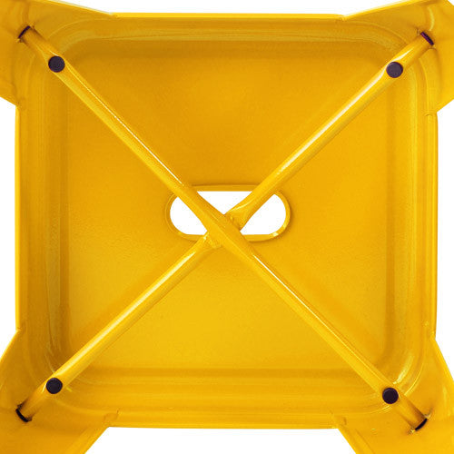 Set of 4 Replica Tolix Kitchen Bar Stool 66cm Yellow