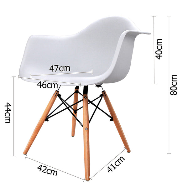 Set of 2 Replica Eames Cafe Chairs Beech White