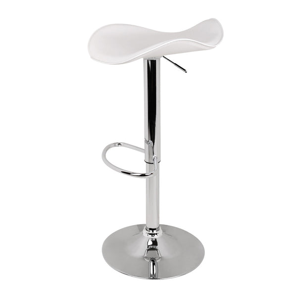Set of 2 PVC Leather Kitchen Bar Stool White