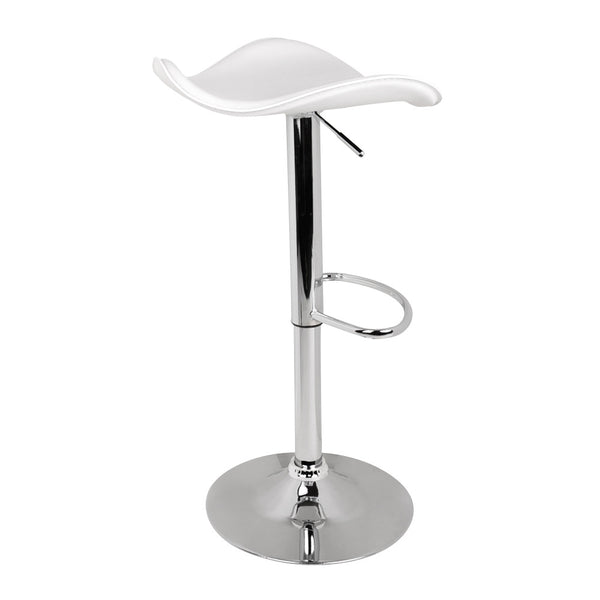 Set of 2 PVC Leather Kitchen Bar Stool White
