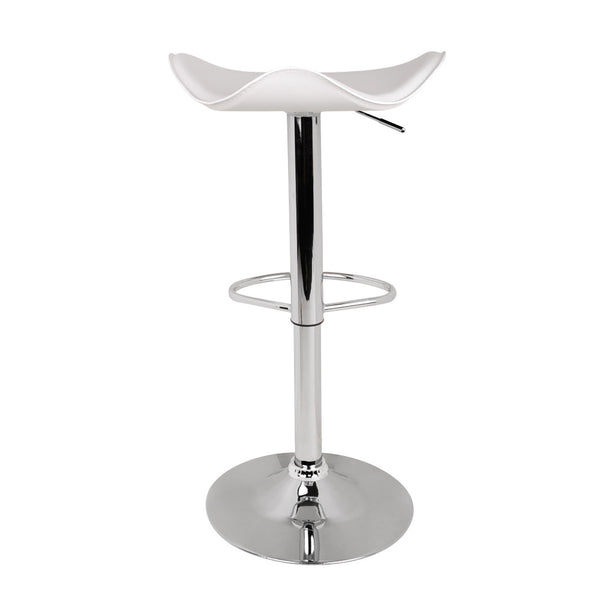 Set of 2 PVC Leather Kitchen Bar Stool White