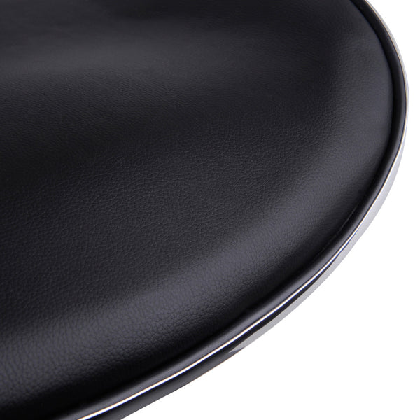 Set of 2 PU Leather Kitchen Bar Stool Black