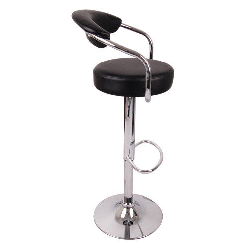 Set of 2 PU Leather Kitchen Bar Stool Black