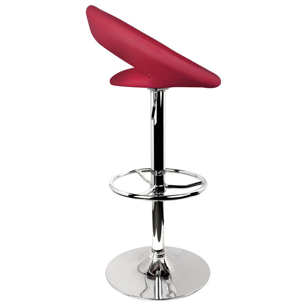 Set of 2 PU Leather Kitchen Bar Stool Red