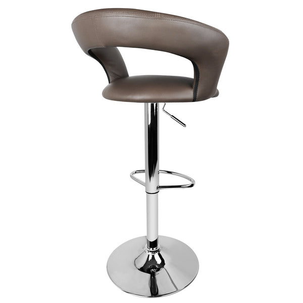 Set of 2 PU Leather Kitchen Bar Stool Charcoal