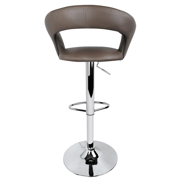 Set of 2 PU Leather Kitchen Bar Stool Charcoal
