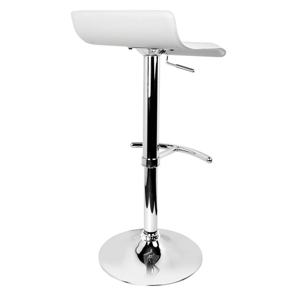 Set of 2 PVC Leather Kitchen Bar Stool White