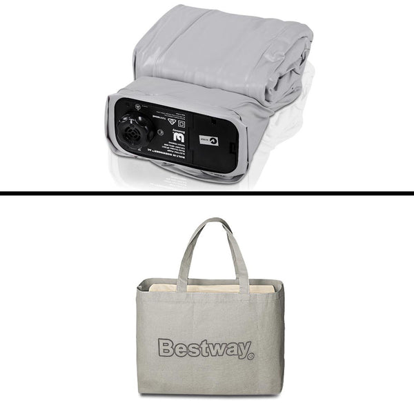 Bestway Inflatable Flocked Mattress Double w/ Electric Pump