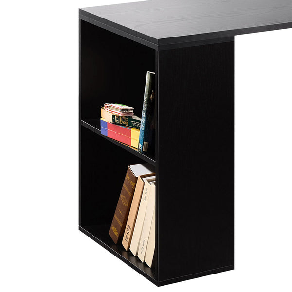 6 Storage Shelf Office Computer Desk Black