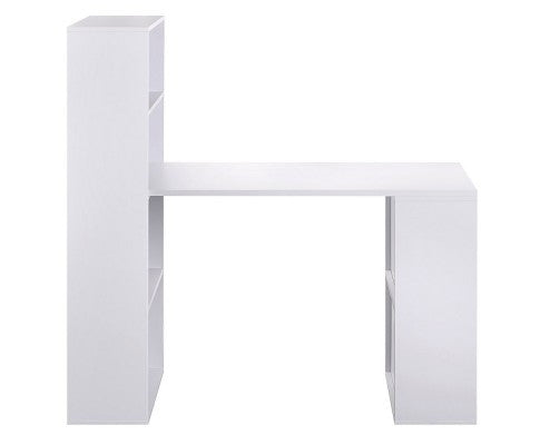 6 Storage Shelf Office Computer Desk White