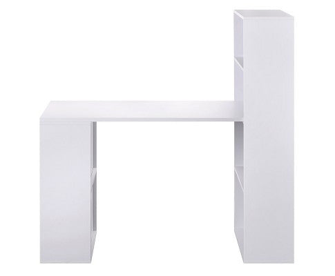 6 Storage Shelf Office Computer Desk White