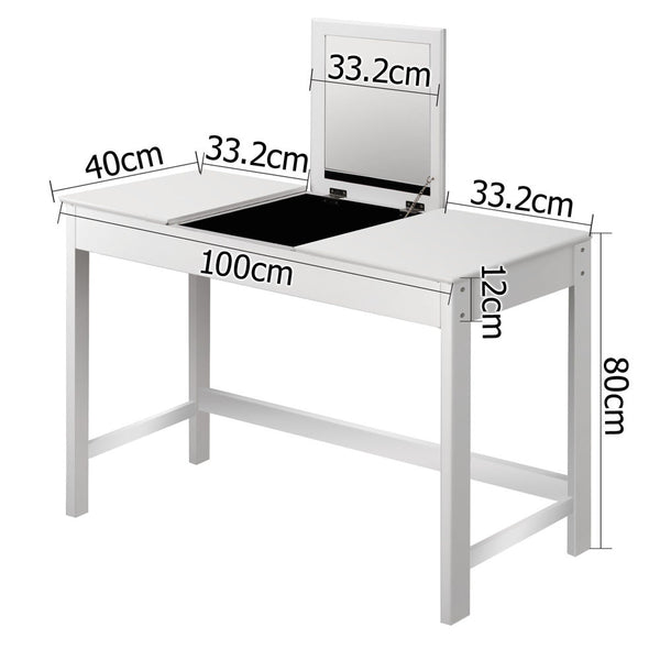 3 Drawer Dressing Table w/ Mirror White