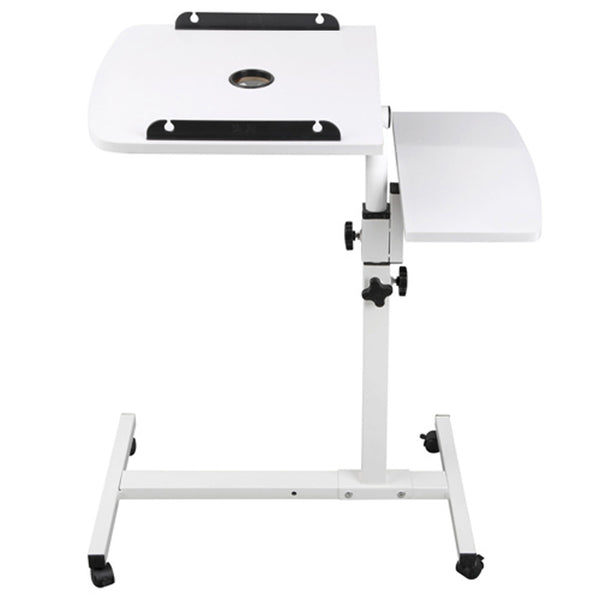 Rotating Mobile Laptop Adjustable Desk w/ USB Cooler White