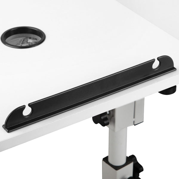 Rotating Mobile Laptop Adjustable Desk w/ USB Cooler White