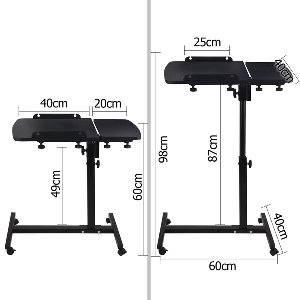 Rotating Mobile Laptop Adjustable Desk Black