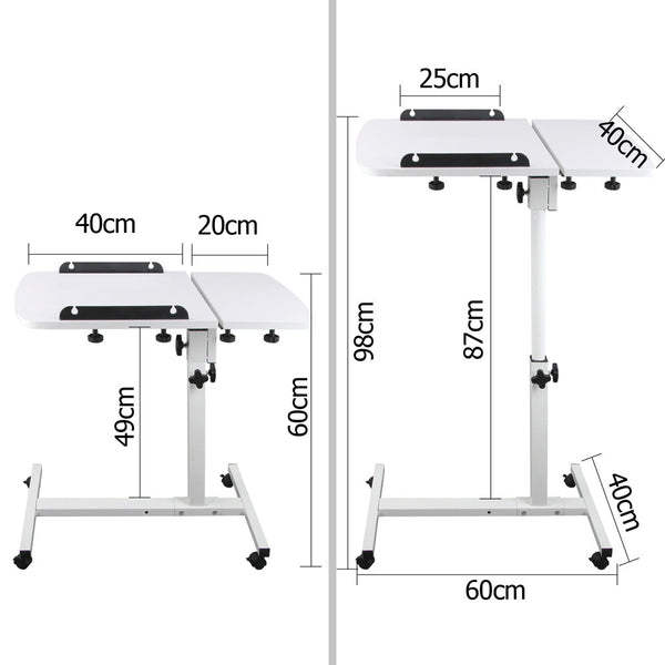 Rotating Mobile Laptop Adjustable Desk White