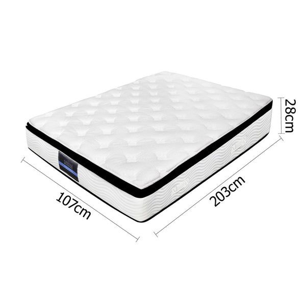 Latex Pillow Top Pocket Spring Mattress King Single