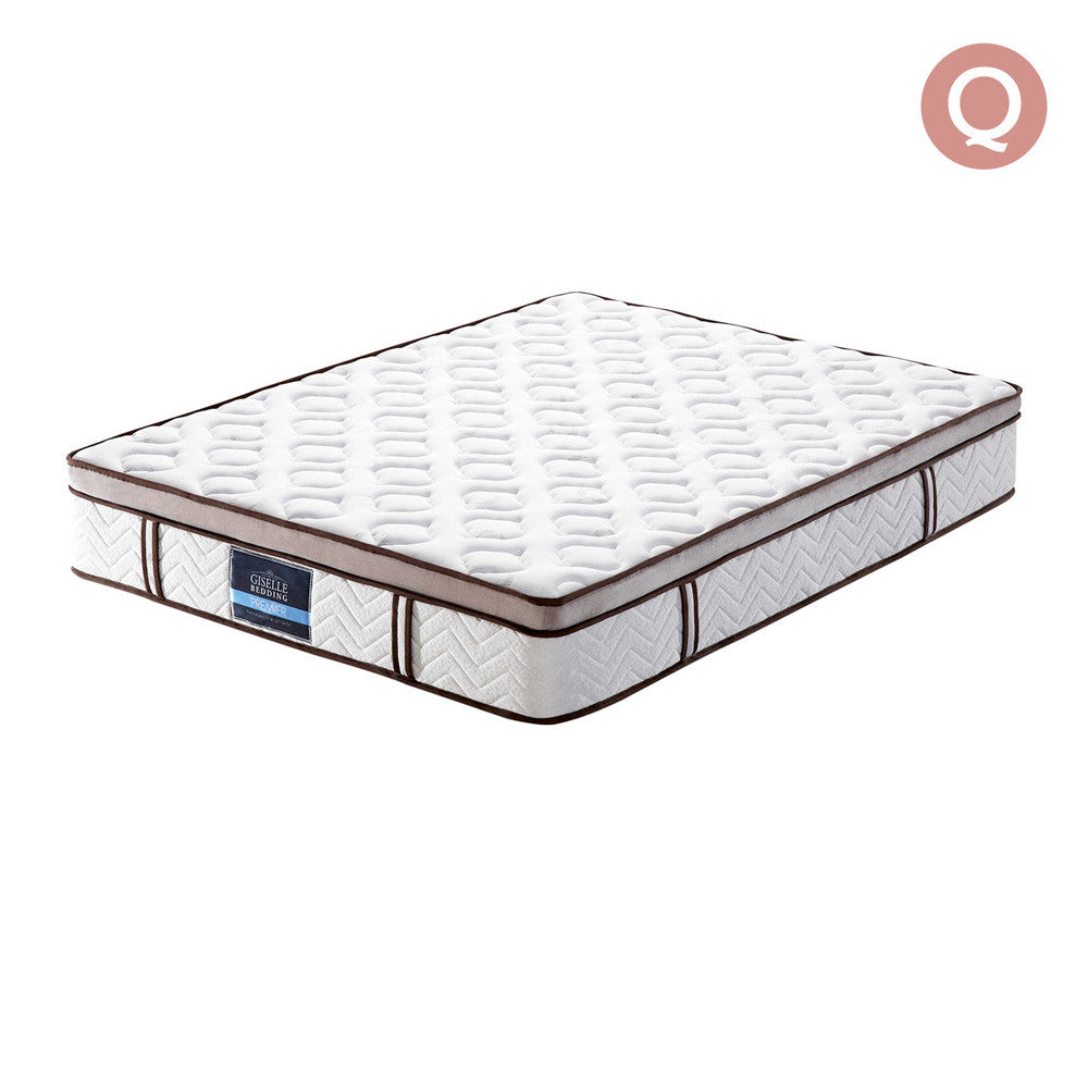 Latex Euro Top Pocket Spring Mattress Back Support Queen
