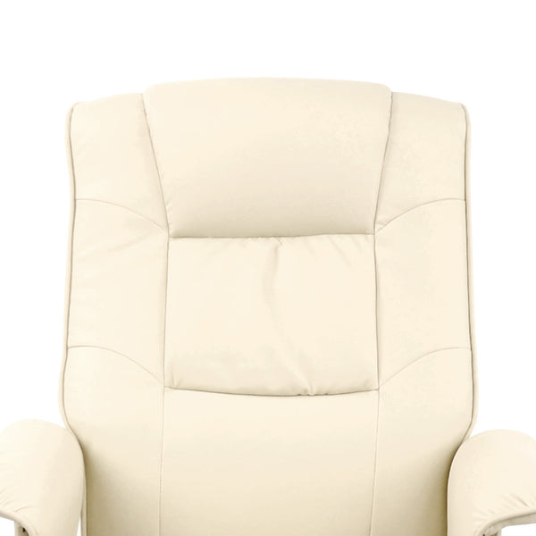 PU Leather Lounge Recliner Chair Ottoman Beige