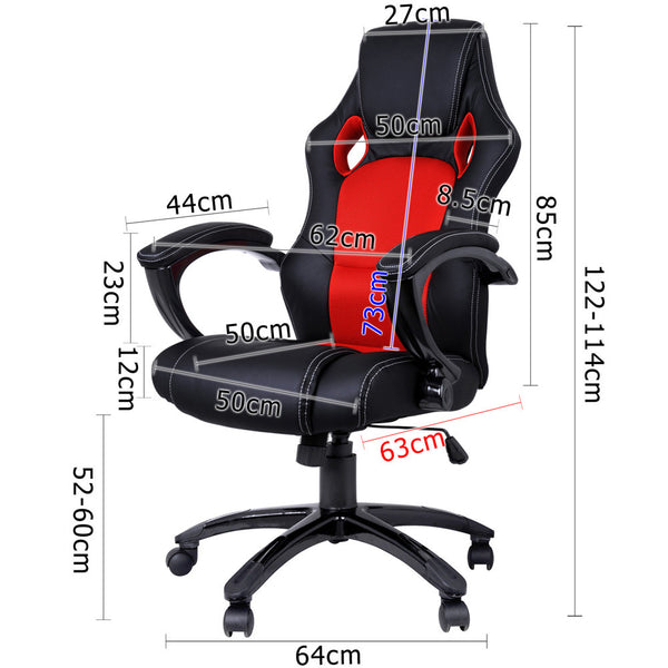 Executive PU Leather Office Computer Chair Black Red