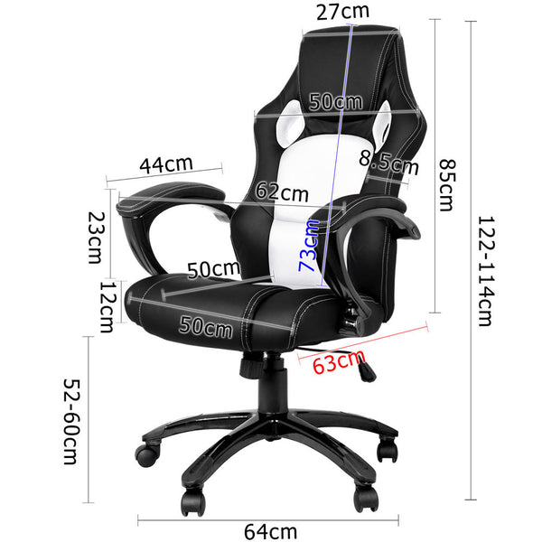 Executive PU Leather Office Computer Chair Black White