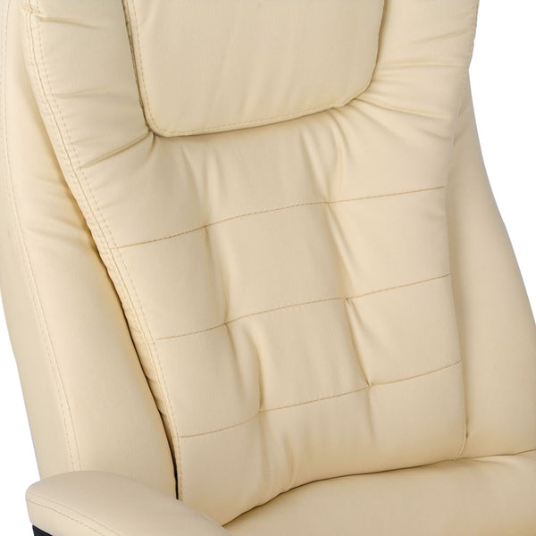 8 Point Massage Executive PU Leather Office Computer Chair Beige