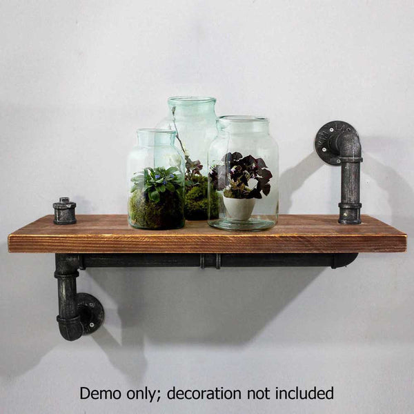 Rustic Industrial DIY Floating Pipe Shelf