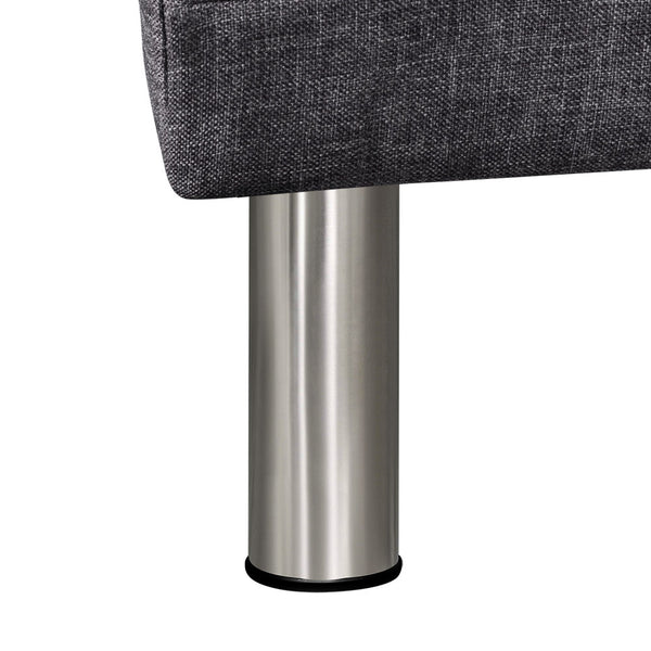 5 Seater Faux Linen Sofa Bed Couch Outdoor Lounges Futon Suite Chaise Grey