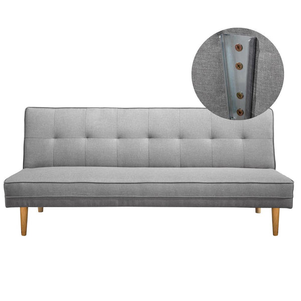 3 Seater Faux Linen Fabric Sofa